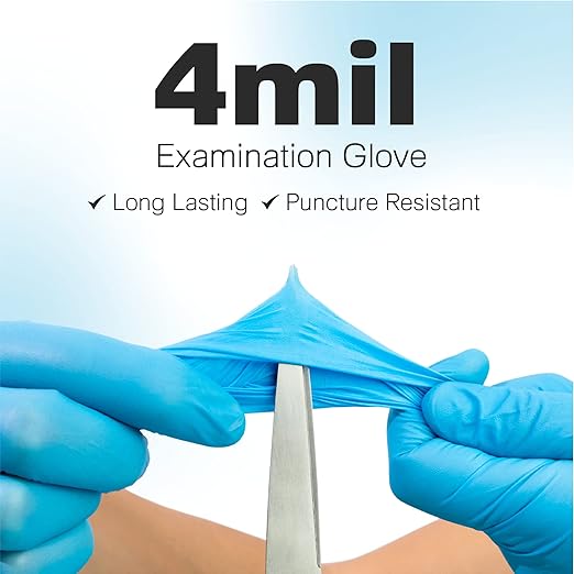 Raxwell RX 301 Blue Nitrile Chemo Exam Gloves 4 mil Medium - 105-Cases per Pallet, 1000ct/Case