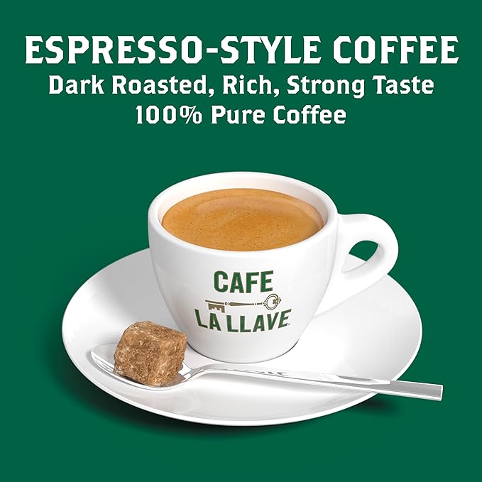 Cafe La Llave Dark Roast Ground Espresso Coffee, 10 oz Bricks (Pack of 4) – Cuban Style, Bold & Rich Flavor, for Espresso, Moka Pot & Drip