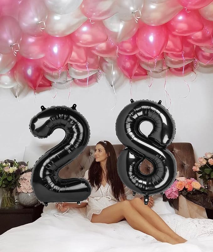 6 Balloon Number 40 Inch, 6th 6 7 Birthday Balloon for Boy Girl, Black 16 60 61 65 Numbers Balloons Birthday Party Wedding Events Decorations