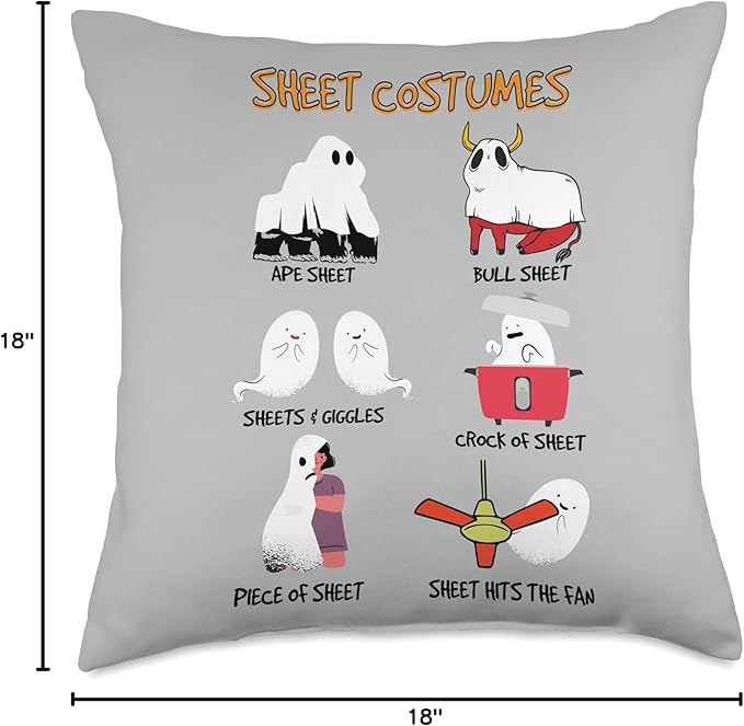 Funny Sheet Costumes Ghost Halloween Sheet Costumes Throw Pillow