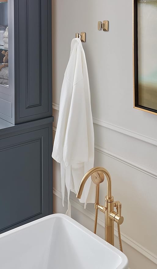 Amerock BH36010CZ | Champagne Bronze Single Robe Hook | 2-5/8 in. (67 mm) Length Towel Holder | Highland Ridge | Towel Hook for Bathroom | Bathroom Hardware | Bath Accessories