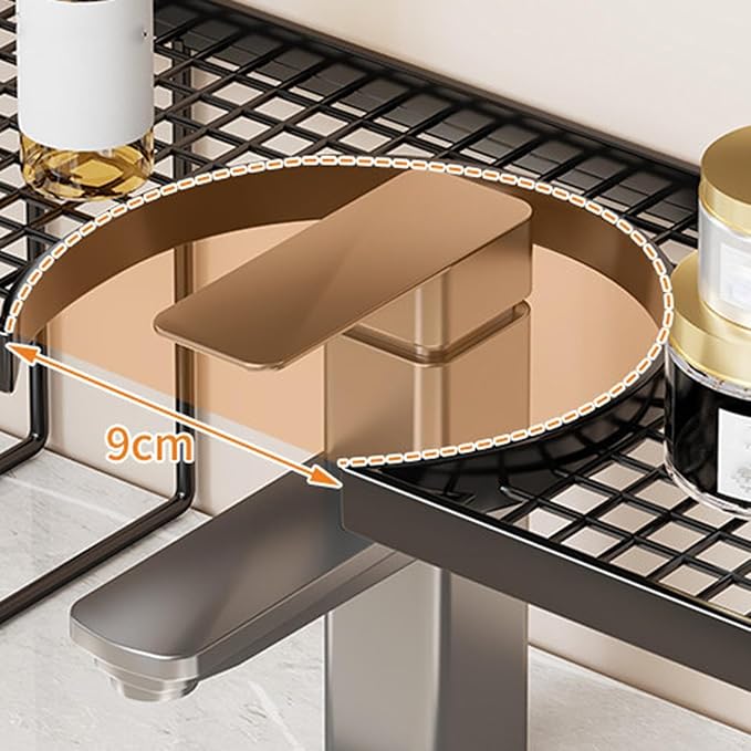 Faucet Shelf, Space Saving, 50x11x11cm, Iron Sink Storage Rack, Drain Shelf Kitchen, Easy Install, For Hotel Restaurant Bathroom Washbasin Counter Use