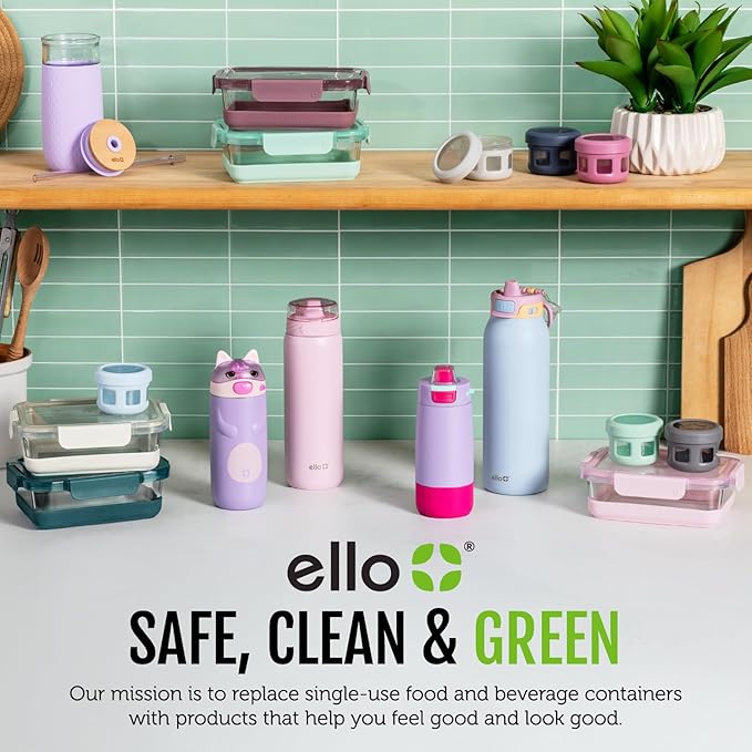 Ello Kids Pop & Fill 16oz Tritan Plastic Water Bottle with Quick Fill Technology, Leak Proof Locking Lid, Sip & Chug, BPA Free, Dishwasher Safe, For School, Lunchboxes, Construction
