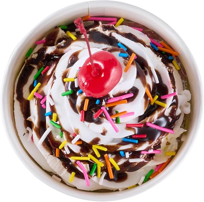 Coppetta 8 Ounce Dessert Cups, 200 Greaseproof Ice Cream Cups - Lids Sold Separately, For Hot And Cold Foods, White Paper Yogurt Bowls, Party Sprinkle Design, Disposable, Sturdy - Restaurantware