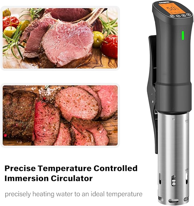 INKBIRD 2.4G Wifi Sous Vide Cooker ISV-200W, 1000W Sous Vide Machine, Remote Control Immersion Circulator with APP Recipes Timer Alarm Mobile Notification 3D Water Heating Ultra-Quiet