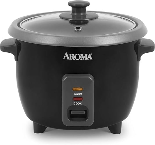 Aroma Housewares 1.5Qt. Rice & Grain Cooker (ARC-363NGB),Black,6-Cup Cooked / 3-Cup Uncooked