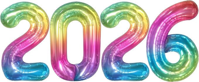 Rainbow Graduation Decorations 2026 | Giant, 42 Inch, Foil 2026 Graduation Balloons Class of 2026 Decorations | 2026 Balloons Number, Graduation Party Decorations | Prom Decorations 2026, Katchon