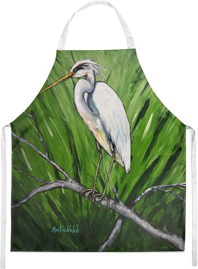 Caroline's Treasures Heron On A Limb Apron Cooking Kitchen Server Baking Crafts Gardening for Adult Women Men, Unisex, Large, Multicolor