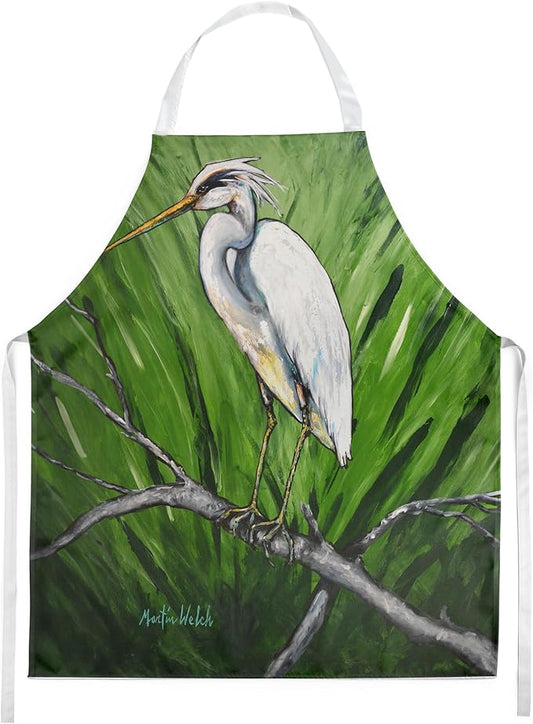 Caroline's Treasures Heron On A Limb Apron Cooking Kitchen Server Baking Crafts Gardening for Adult Women Men, Unisex, Large, Multicolor