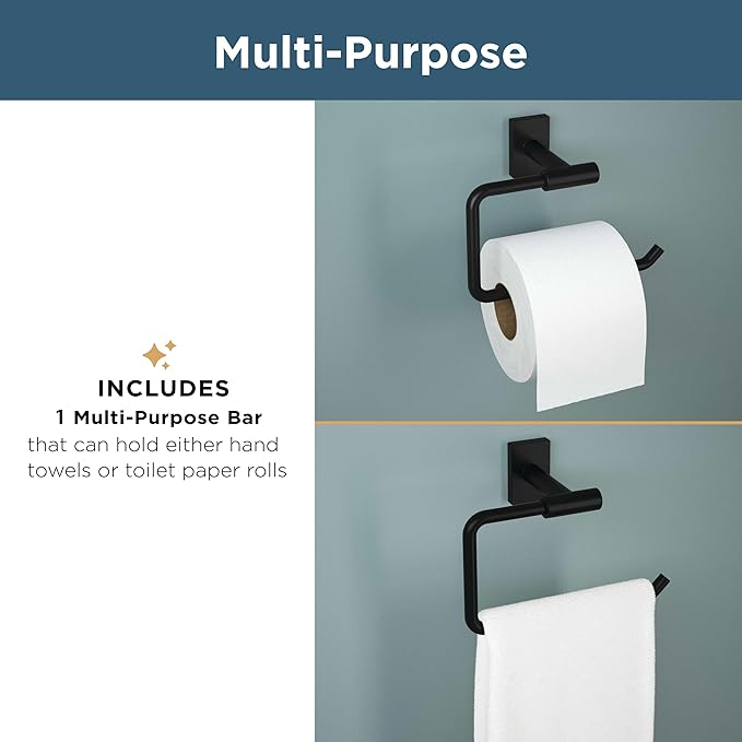 Franklin Brass Kildare (1-Pack) Toilet Paper Holder/Hand Towel Holder Polished Chrome Multi-Purpose Bathroom Accessory Wall Mount Euro Tissue Roll Holder/Kitchen Towel Rack Accessories KLD50-PC