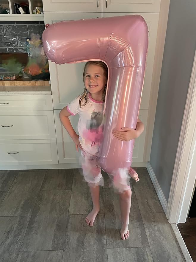 17 Balloon Numbers 40 In, 17th Birthday Decorations for Boys Girls, Pearl Pink Happy 71st Birthday Party Decorations Big Balloons for Wedding, Celebration Party, Graduations