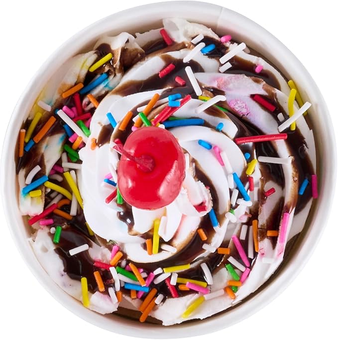 Coppetta 8 Ounce Dessert Cups, 200 Greaseproof Ice Cream Cups - Lids Sold Separately, For Hot And Cold Foods, White Paper Yogurt Bowls, Round Sprinkle Design, Disposable, Sturdy - Restaurantware