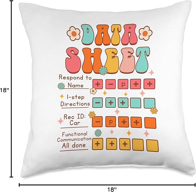 Funny Analyst Data Analyst Data Sheet Funny Applied Behavior Analyst Data Sheet Throw Pillow, 18x18, Multicolor