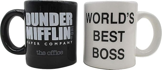 Silver Buffalo The Office World's Best Boss and Assitant to the Regional Manager Ceramic Salt and Pepper Shakers