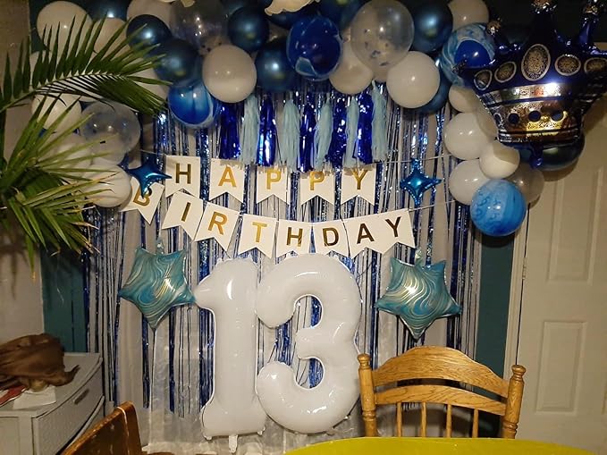 40 Inch Number 7 Balloon, 6 7 Birthday Decorations, White Seven Birthday Decor, 7 17 27 70 Year Old Balloon Number for Engagement, Wedding, Graduations