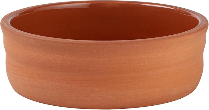 Restaurantware Terracotta Cazuela Bowls 2 Pack of 7 oz Durable Rustic Serving Dish Glazed Oven-Safe Bowl Freezer-Safe Tapas Dish Microwave-Safe Dishwasher-Safe