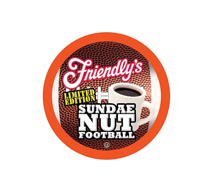 Friendly's Flavored Coffee Pods Coffee for Keurig K-Cup Brewers, Sundae Nut Football, 40 Count
