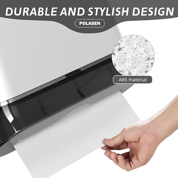 Multifold Paper Towel Dispenser Wall Mount White Compact Adhesive No Drilling or Screws Installation Fits Combi-Fold Fusion Folded Hand Towels for Commercial Industrial Shop Office