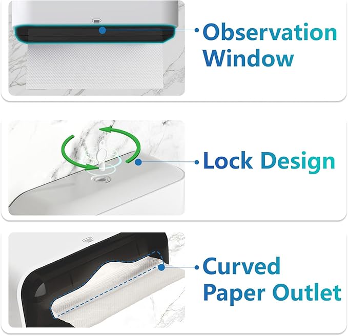 Commercial Paper Towel Dispenser Holder Wall Mount, Multi-fold Trifold C Fold Hand Towel Dispenser, Bathroom Paper Towel Dispenser, Toilet Paper Napkin Holder
