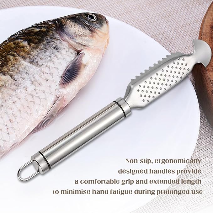 2 Pack Fish Scales Scraping Tool,Multifunction Stainless Steel Fish Scaler Remover, Kitchen Tools Scale-scraping Crafts for Home Market Restaurant