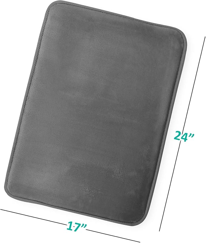 Clara Clark Bathroom Rugs, Velvet Memory Foam Bath Mat, Non-Slip, Machine Washable Bath Rugs - Dries Quickly, Ultra Soft Plush Bath Mats for Bathroom, 17 x 24, Grey