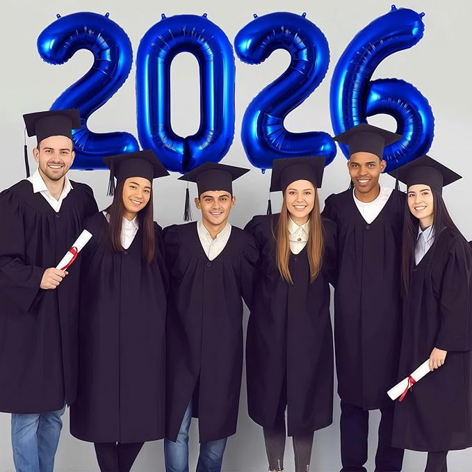 Navy Blue 2026 Balloons, 40 Inch 2026 Number Balloon Foil New Year Balloon Numbers for New Years Eve Party Graduation Party Decoration