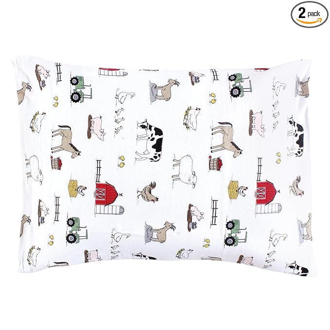 Hudson Baby Unisex Baby Cotton Toddler Pillow Case, Farm, One Size