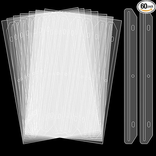 60 Pcs Magazine Holders 3 Hole Punched Plastic Binder Accessories 3 Ring Binder Magazine Collection Storage for Magazines File Book Organizer (Translucent White)