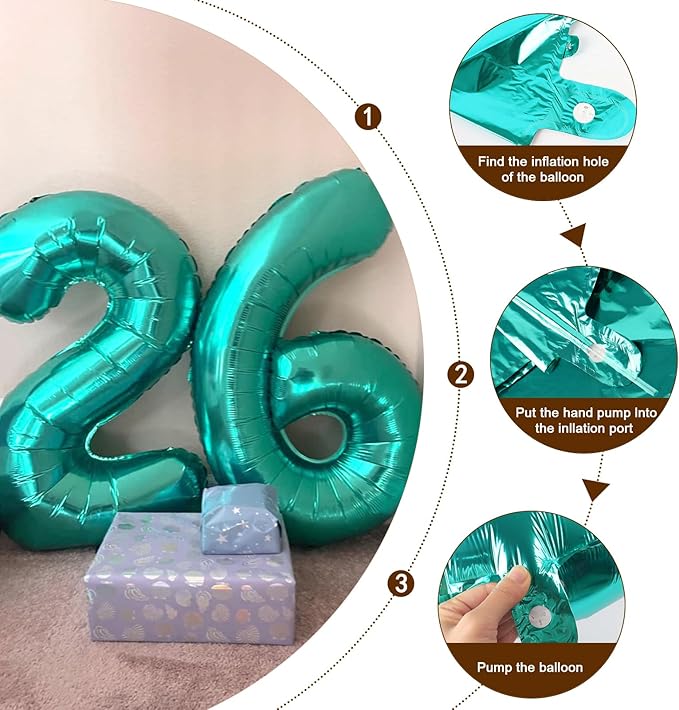 1 Balloons Number for First Birthday, Balloon Numbers 40 Inch, Blue Green Balloon for Baby Shower, Big Baloon for 1, 11, 21, 100 Birthday Wedding Anniversaries Party