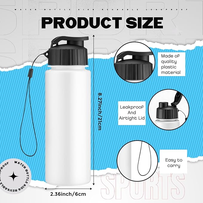 Mifoci 72 Pieces Water Bottle Bulk 17 oz Plastic Water Bottles Bulk Gym Sports Adults Reusable Large Bottles with Leak Proof Flip Top for Party Outdoor (White,Black)