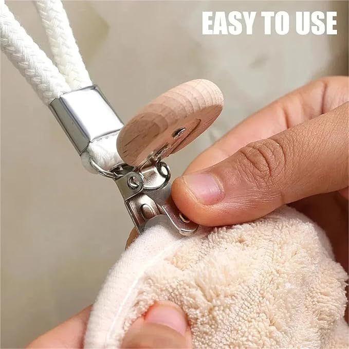 15pcs Braided Bathroom Towel Clips Multipurpose Clothes Hats Organizer Holder Slip Metal Clamp Kitchen Home Storage(White)
