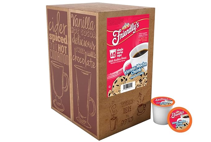 Friendly's Ice Cream Flavored Mocha Coffee Pods for Keurig K Cup Brewers, Vienna Mocha Chunk, 40 Count (Pack of 1)