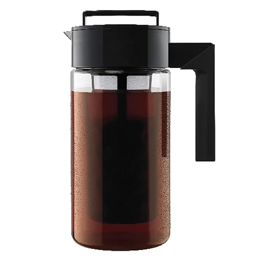 Takeya Patented Deluxe Cold Brew Coffee Maker, 1 qt, Black