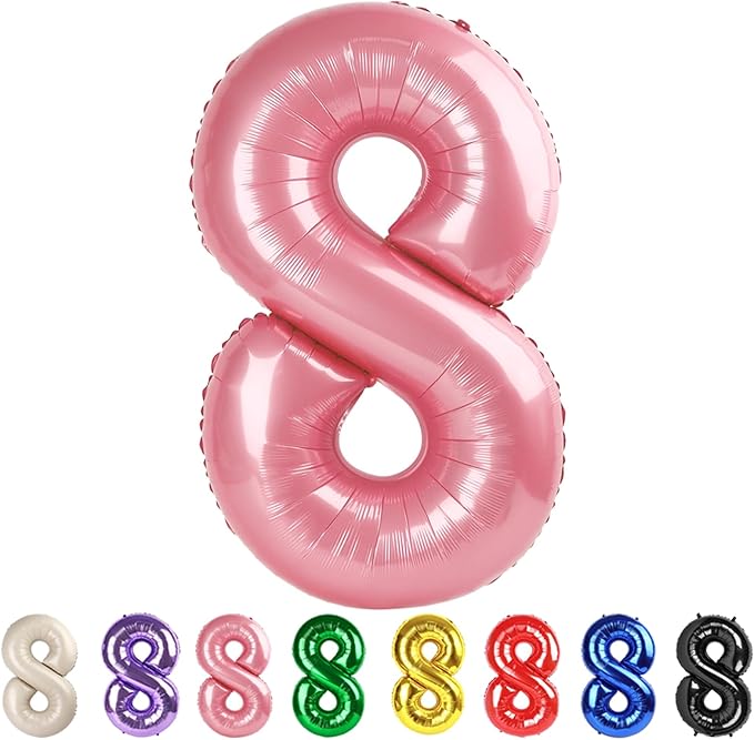 Number 8 Balloons Pearl Pink Party Decorations for Girl Boys, 40 In Big Balloons for Engagement, Wedding, Celebration Party, Graduations, Photo Shoot