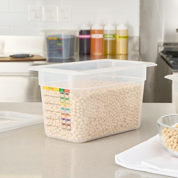 Restaurantware Food Storage Container 10 Pack of 10.3 x 6.2 x 5.9 Inches Plastic Stackable Storage Box White Reusable Label Container Dishwasher Safe For Restaurants And Kitchens