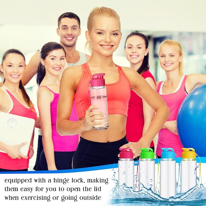 Mifoci 20 Pieces Water Bottle Bulk 17 oz Plastic Water Bottles Bulk Gym Sports Adults Reusable Large Bottles with Leak Proof Flip Top for Party Outdoor (Colorful)