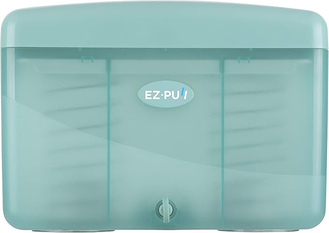 EZbrnd Countertop SLIMFOLD Hand Towel Dispenser for Kitchen/Bathroom/Office/RV/Airbnb, Guest Towel Holder, Turquoise