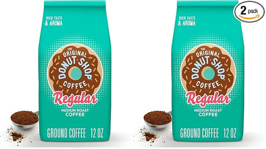 The Original Donut Shop Coffee, Regular, Medium Roast, Ground Coffee, 12 oz Bag (Pack of 2)