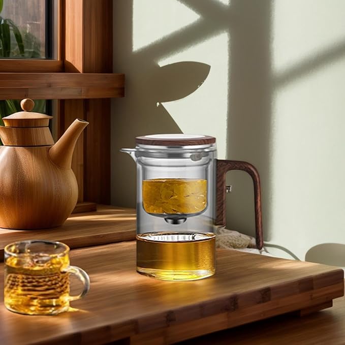 Glass Teapot, 600ml Strainer Kettle, Loose Brewing Pot with Firm Build, Kitchen Fixture with Solid Design, 5.75x5.51 inches Reliable Gear, Longtail Accessory for Home Tea Room Restaurant Brewing