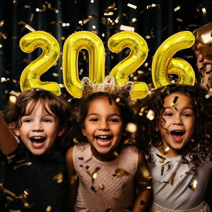 2026 Balloons Gold, Number Balloons 16 Inch, New Years Balloons for 2026 New Years Graduation Decorations Home Office Decoration