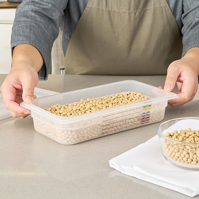 Restaurantware Food Storage Container 10 Pack of 12.7 x 6.8 x 2.5 Inches Plastic Stackable Storage Box White Reusable Label Container Dishwasher Safe For Restaurants And Kitchens