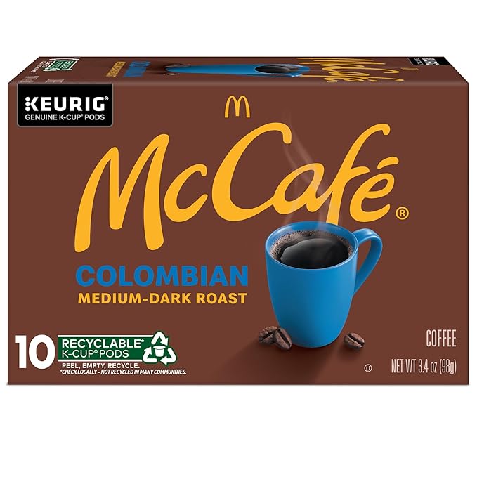 McCafe Colombian, Single Serve Coffee Keurig K-Cup Pods, Medium Roast, 10 Count (Pack of 12)