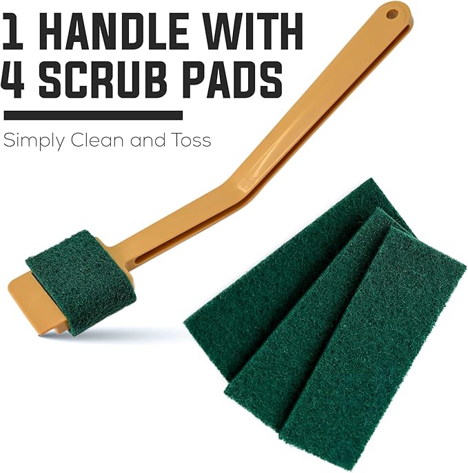 Kleen Handler EZ Scrub Slicer Cleaning Tool with 4 Replacement Pads, Heavy Duty Electric Blade & Deli Slicing Machine Cleaner,Safe Mandolin Scrubbing Kit