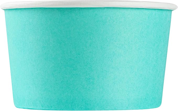 Coppetta 12 Ounce Dessert Cups, 200 Disposable Ice Cream Cups - Lids Sold Separately, Sturdy, Turquoise Paper FroYo Bowls, Durable, For Hot And Cold Foods, Perfect For Gelato - Restaurantware