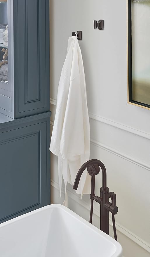 Amerock BH36010ORB | Oil Rubbed Bronze Single Robe Hook | 2-5/8 in. (67 mm) Length Towel Holder | Highland Ridge | Towel Hook for Bathroom | Bathroom Hardware | Bath Accessories