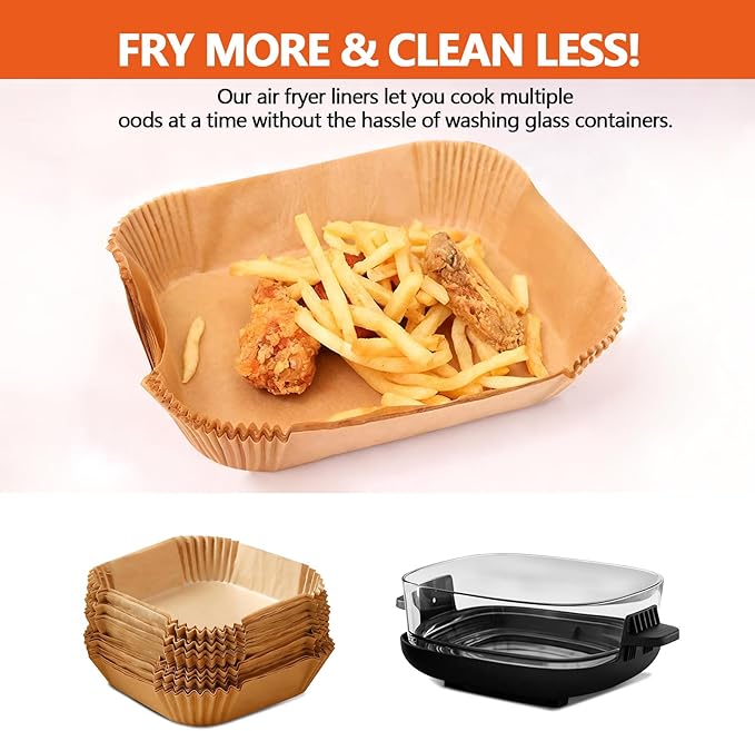 UBeesize Parchment Liners for Ninja Crispi Air Fryer, Disposable 300 (150+150) PCS Ninja Crispi Accessories for Ninja Crispi 4-in-1 Portable Glass, Non-Stick Unbleached Paper Liners