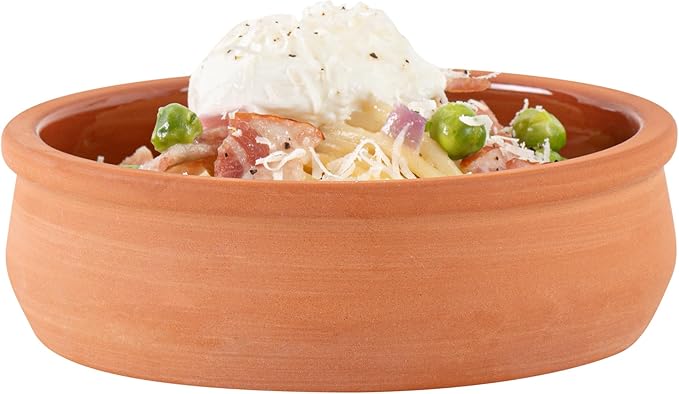 Restaurantware-Terra Tek 8.5 Ounce Terracotta Cazuelas, 2 Brown Glazed Clay Pots For Cooking - Oven-Ready, Microwavable, Terracotta Serving Pots, Dishwashable, For Cooking And Serving