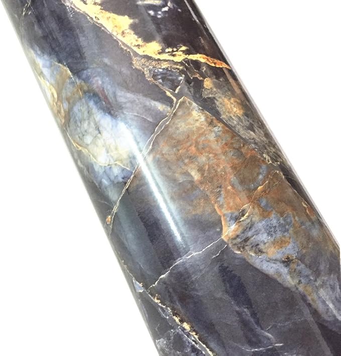 REDODECO Sapphire Marble Peel Stick Vinyl Kitchen Countertop Sticker Funitures Desk Table Covering Wrap Film,16inch by 78inch