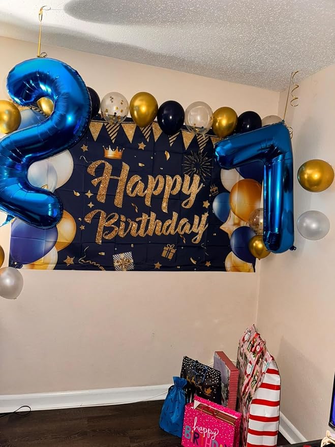 Navy Blue Number 3 Balloon 40In Birthday Decorations for 13 30 Girl Boy Women Men, Balloon Numbers Party Decorations for Gender Reveal Balloons Party Photo