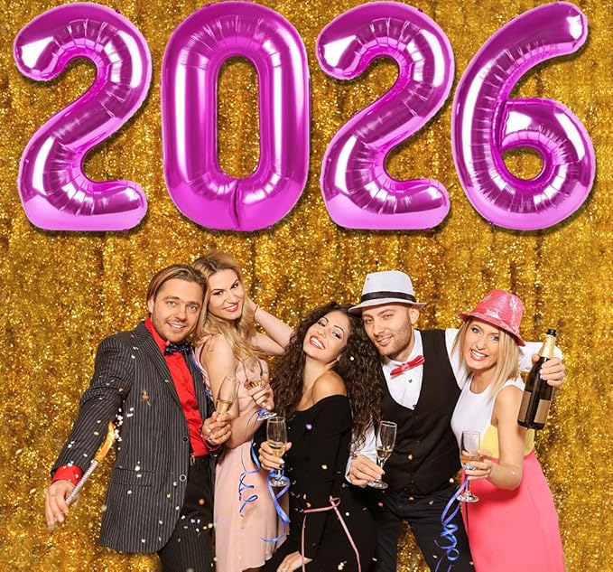 Rosy Purple 2026 Number Balloon, Rosy Purple Number Balloons 40 Inch, 2026 Balloon Birthday Decorations, 2026 Birthday Party Supplies, 2026 Graduation Party Favors, Class of 2026 Decorations